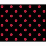 Polka Dots - Cardinal Red on Black Collage 8  x 10 