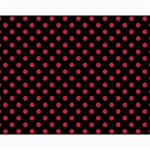 Polka Dots - Cardinal Red on Black Collage 11  x 14 