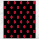 Polka Dots - Cardinal Red on Black Canvas 8  x 10 