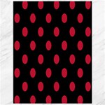 Polka Dots - Cardinal Red on Black Canvas 12  x 16 