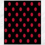 Polka Dots - Cardinal Red on Black Canvas 20  x 24 