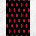 Polka Dots - Cardinal Red on Black Canvas 20  x 30 