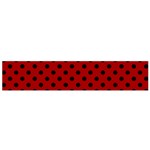 Polka Dots - Black on Dark Candy Apple Red Flano Scarf (Small)
