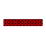 Polka Dots - Black on Dark Candy Apple Red Flano Scarf (Mini)