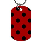 Polka Dots - Black on Dark Candy Apple Red Dog Tag (Two Sides)