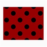 Polka Dots - Black on Dark Candy Apple Red Small Glasses Cloth