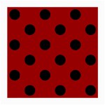 Polka Dots - Black on Dark Candy Apple Red Medium Glasses Cloth (2 Sides)