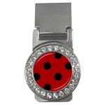 Polka Dots - Black on Dark Candy Apple Red Money Clip (CZ)