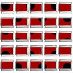 Polka Dots - Black on Dark Candy Apple Red 9mm Italian Charm (25 pack)