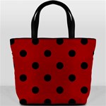 Polka Dots - Black on Dark Candy Apple Red Bucket Bag