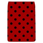 Polka Dots - Black on Dark Candy Apple Red Removable Flap Cover (L)