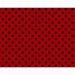 Polka Dots - Black on Dark Candy Apple Red Collage 11  x 14 