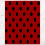 Polka Dots - Black on Dark Candy Apple Red Canvas 16  x 20 