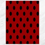 Polka Dots - Black on Dark Candy Apple Red Canvas 18  x 24 