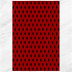 Polka Dots - Black on Dark Candy Apple Red Canvas 24  x 36 