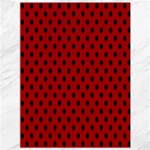 Polka Dots - Black on Dark Candy Apple Red Canvas 36  x 48 