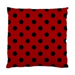 Polka Dots - Black on Dark Candy Apple Red Standard Cushion Case (Two Sides)