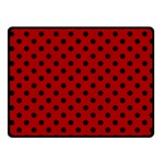 Polka Dots - Black on Dark Candy Apple Red Fleece Blanket (Small) (One Side)