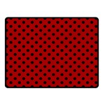 Polka Dots - Black on Dark Candy Apple Red Double Sided Fleece Blanket (Small) (Two Sides)