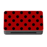 Polka Dots - Black on Dark Candy Apple Red Memory Card Reader with CF