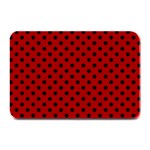 Polka Dots - Black on Dark Candy Apple Red Plate Mat