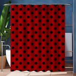 Polka Dots - Black on Dark Candy Apple Red Shower Curtain 60  x 72  (Medium)