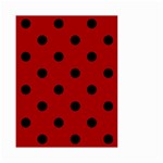 Polka Dots - Black on Dark Candy Apple Red Small Garden Flag (Two Sides)