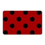 Polka Dots - Black on Dark Candy Apple Red Magnet (Rectangular)