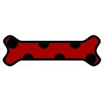 Polka Dots - Black on Dark Candy Apple Red Magnet (Dog Bone)