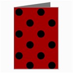 Polka Dots - Black on Dark Candy Apple Red Greeting Card