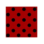 Polka Dots - Black on Dark Candy Apple Red Greeting Card 5  x 7 
