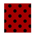 Polka Dots - Black on Dark Candy Apple Red Greeting Card 4.5  x 6 