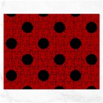 Polka Dots - Black on Dark Candy Apple Red Jigsaw Puzzle (Rectangular)