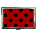 Polka Dots - Black on Dark Candy Apple Red Cigarette Money Case