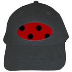 Polka Dots - Black on Dark Candy Apple Red Black Cap