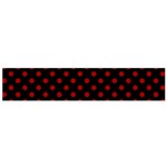 Polka Dots - Dark Candy Apple Red on Black Flano Scarf (Small)