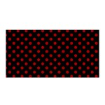 Polka Dots - Dark Candy Apple Red on Black Satin Wrap