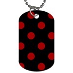 Polka Dots - Dark Candy Apple Red on Black Dog Tag (Two Sides)