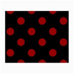 Polka Dots - Dark Candy Apple Red on Black Small Glasses Cloth
