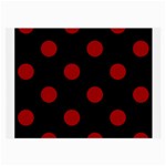 Polka Dots - Dark Candy Apple Red on Black Large Glasses Cloth