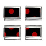Polka Dots - Dark Candy Apple Red on Black 9mm Italian Charm (4 pack)