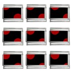 Polka Dots - Dark Candy Apple Red on Black 9mm Italian Charm (9 pack)