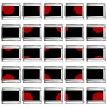 Polka Dots - Dark Candy Apple Red on Black 9mm Italian Charm (25 pack)