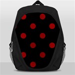 Polka Dots - Dark Candy Apple Red on Black Backpack Bag