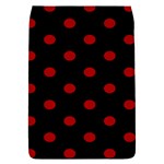 Polka Dots - Dark Candy Apple Red on Black Removable Flap Cover (S)