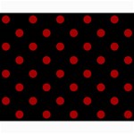 Polka Dots - Dark Candy Apple Red on Black Collage 8  x 10 