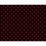 Polka Dots - Dark Candy Apple Red on Black Collage 11  x 14 