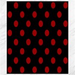 Polka Dots - Dark Candy Apple Red on Black Canvas 8  x 10 