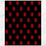 Polka Dots - Dark Candy Apple Red on Black Canvas 11  x 14 