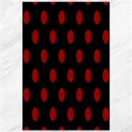 Polka Dots - Dark Candy Apple Red on Black Canvas 12  x 18 